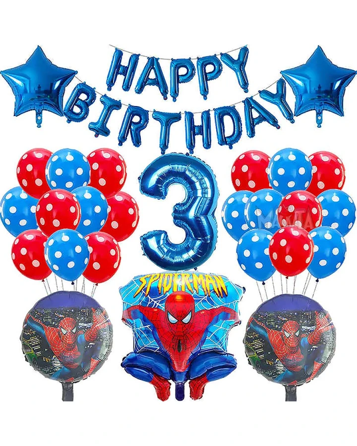Парти сет от балони Спайдърмен Happy Birthday - 39бр