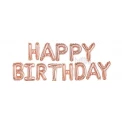 Фолиеви балони - Букви HAPPY BIRTHDAY в цвят розово злато