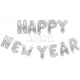 Фолиеви балони - Букви Happy new year в сребърен цвят