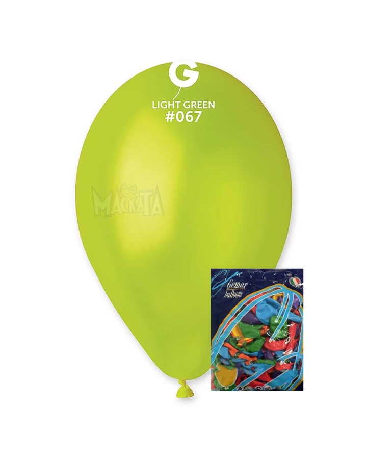 Пакет балони металик в светлозелен цвят GM110 100бр