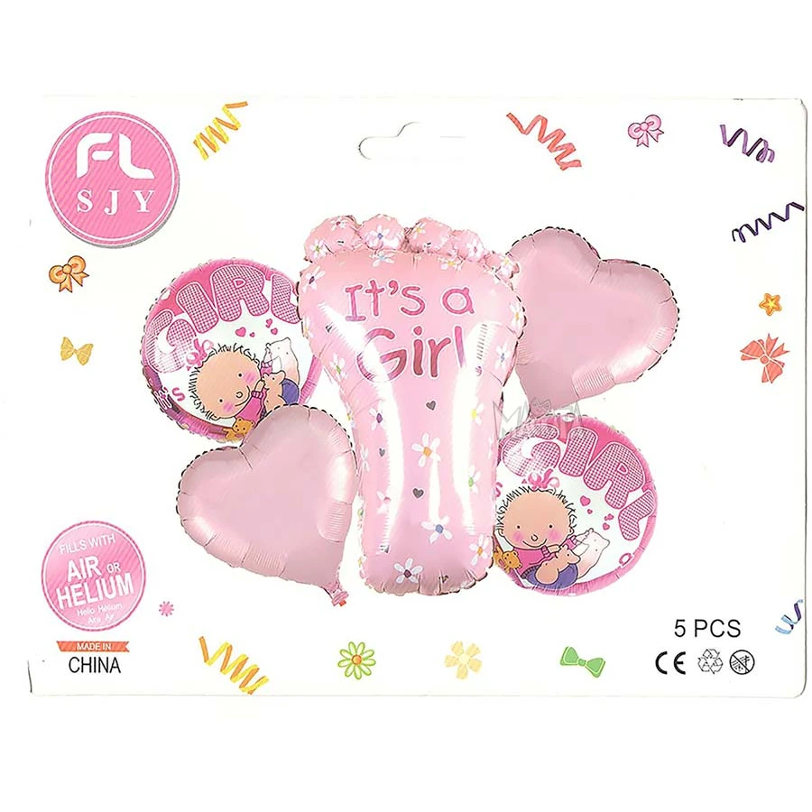 Парти сет от балони за бебе момиче - 5бр