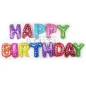 Фолиеви балони - Цветни букви HAPPY BIRTHDAY