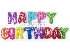 Фолиеви балони - Цветни букви HAPPY BIRTHDAY