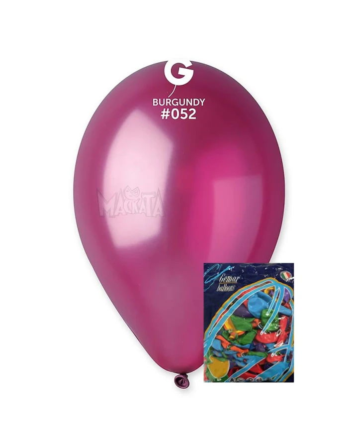 Пакет балони металик в цвят бургунди GM110 100бр