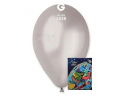 Пакет балони металик в цвят сребро GM110 100бр