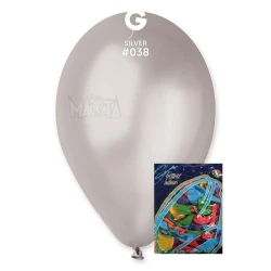 Пакет балони металик в цвят сребро GM110 100бр