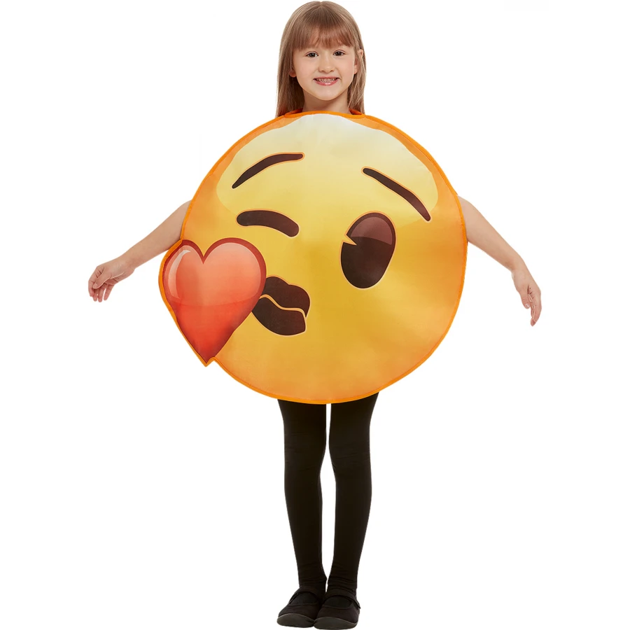 Детски карнавален костюм Емоджи Целувка – жълта полиестерна туника | Забава