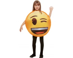 Детски костюм на емоджи - намигване