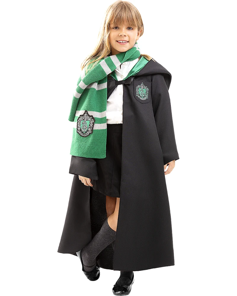 Детски костюм Slytherin Хари Потър - мантия с качулка и емблема