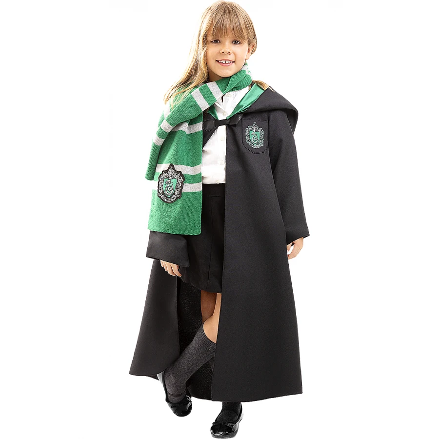 Детски костюм Slytherin Хари Потър - мантия с качулка и емблема