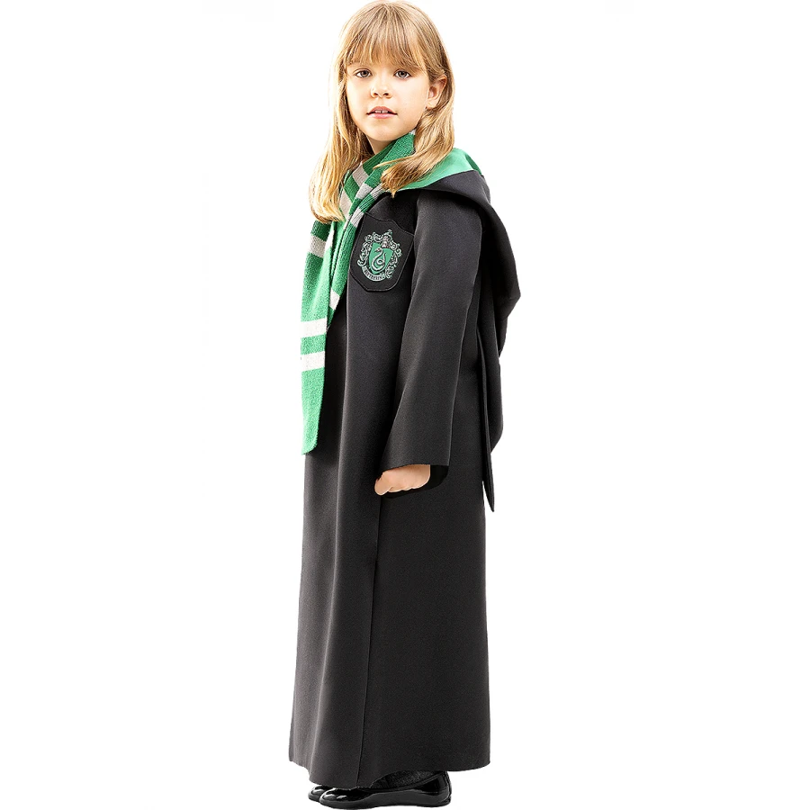 Детски костюм Slytherin Хари Потър - мантия с качулка и емблема