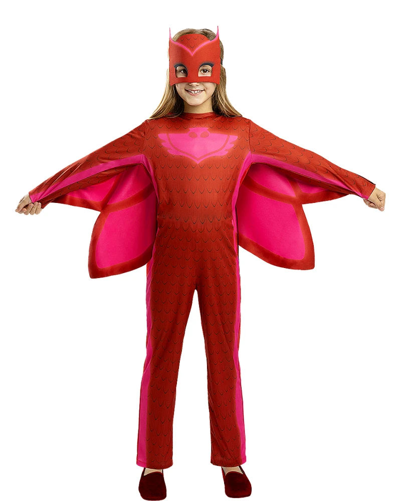 Детски костюм на Оулет от PJ Masks – червен цял костюм с крила и маска | забава