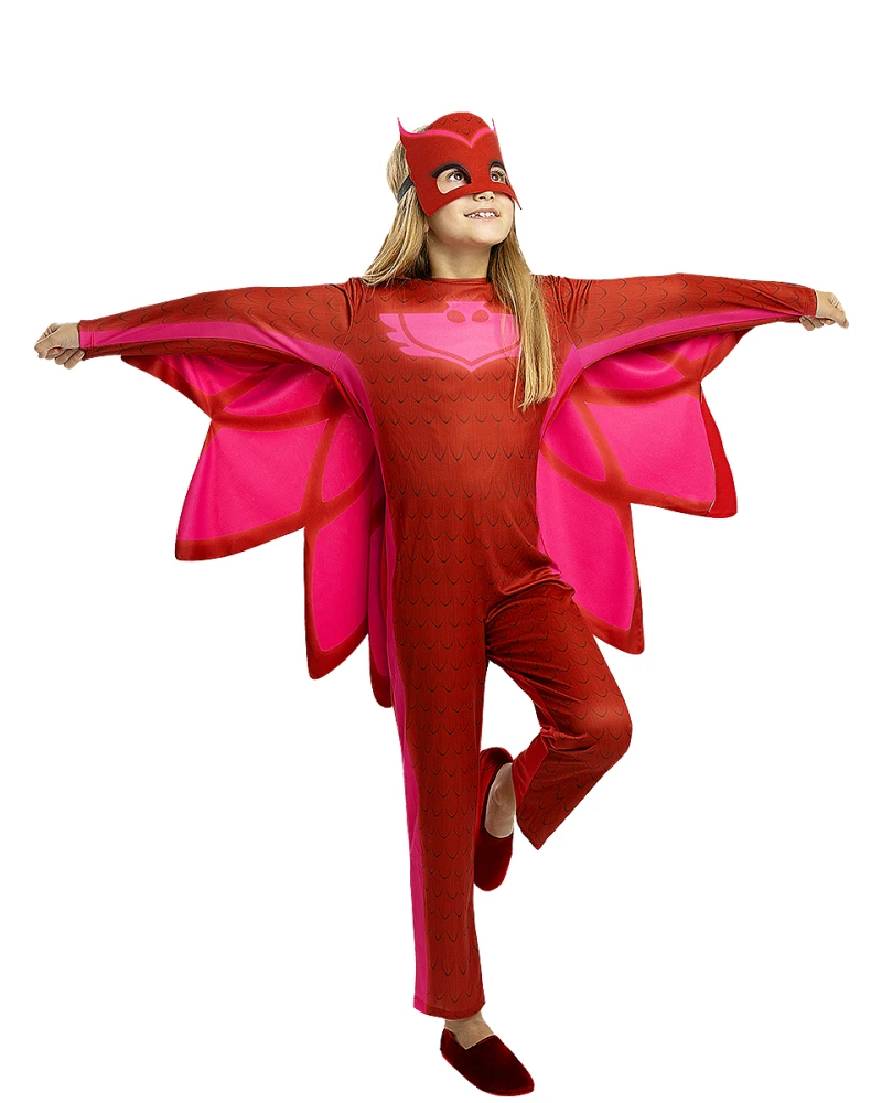 Детски костюм на Оулет от PJ Masks – червен цял костюм с крила и маска | забава