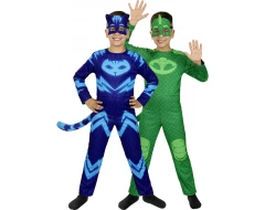 Детски двулицев костюм на Кетбой и Геко от PJ Masks