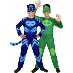 Детски двулицев костюм на Кетбой и Геко от PJ Masks