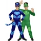 Детски двулицев костюм на Кетбой и Геко от PJ Masks – гащеризон с две маски и две опашки | забава
