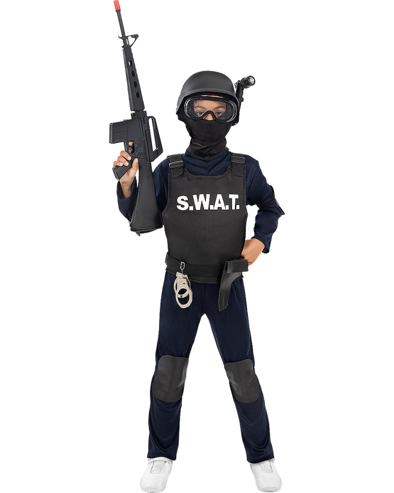Детски костюм на SWAT полицай – комплект с жилетка, гащеризон и аксесоари | забава