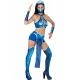 Дамски костюм Kitana от Mortal Kombat с маска и аксесоари