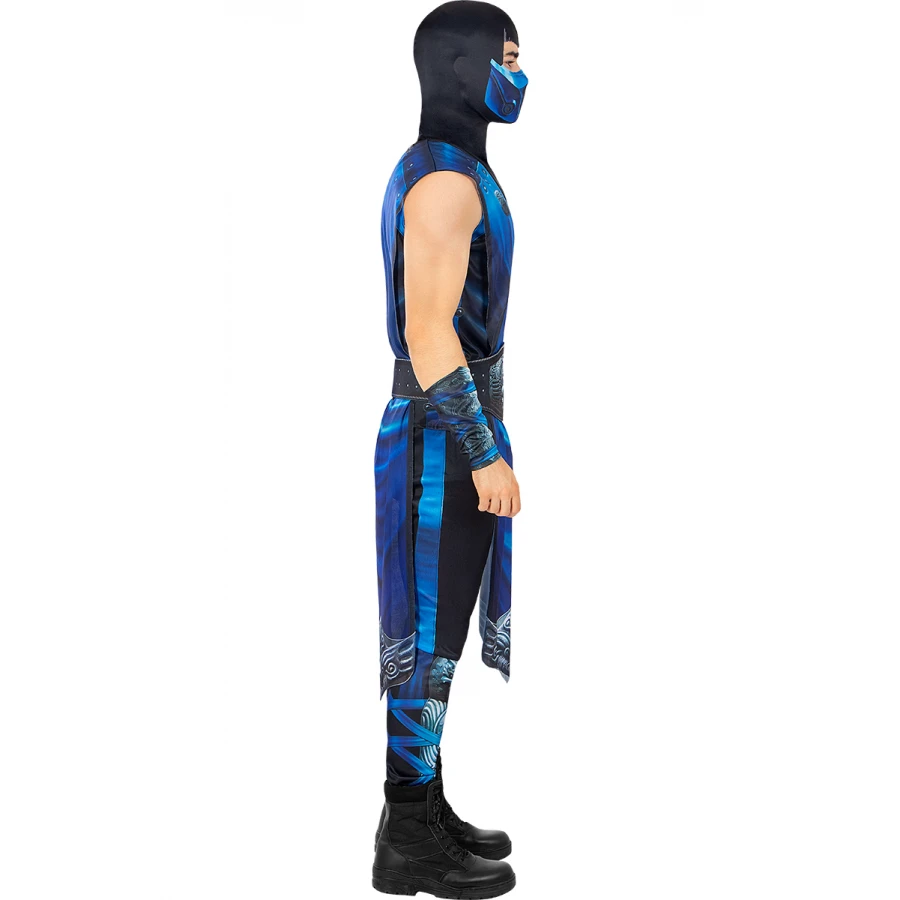 Костюм Sub-Zero Mortal Kombat за мъже с блуза, панталон, туника, колан, маска и ръкави