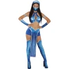 Дамски костюм Kitana от Mortal Kombat с маска и аксесоари