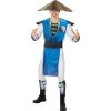 Мъжки костюм на Raiden от Mortal Kombat с блуза, панталон, шапка и колан