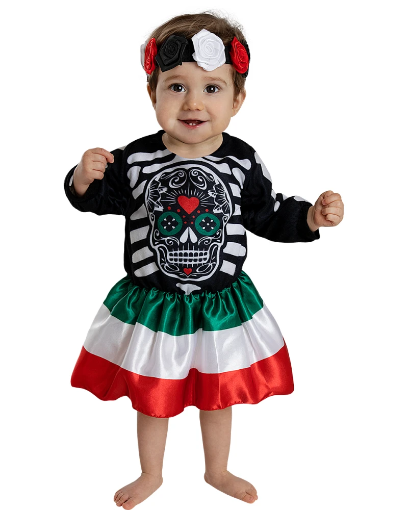 Бебешки костюм La Catrina рокля с лента за глава