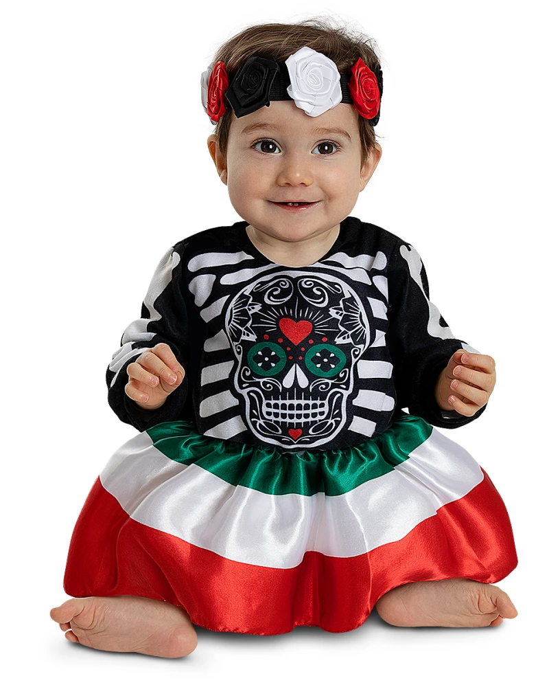 Бебешки костюм La Catrina рокля с лента за глава