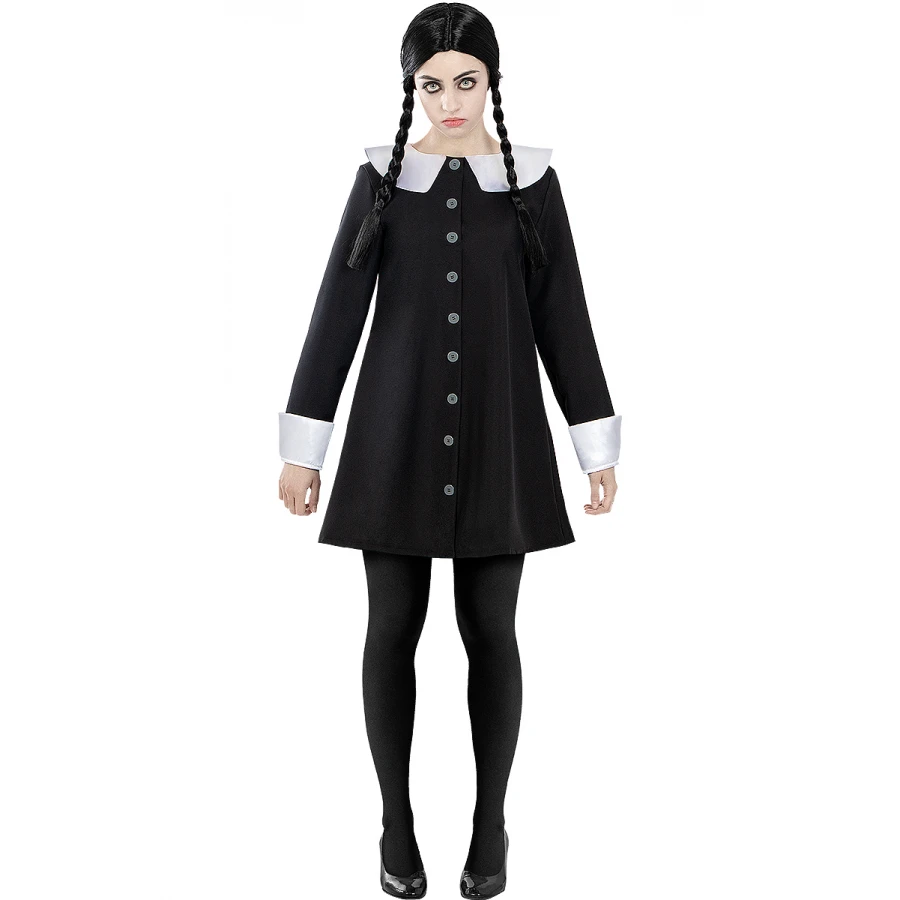 перука Wednesday Addams черна с плитки