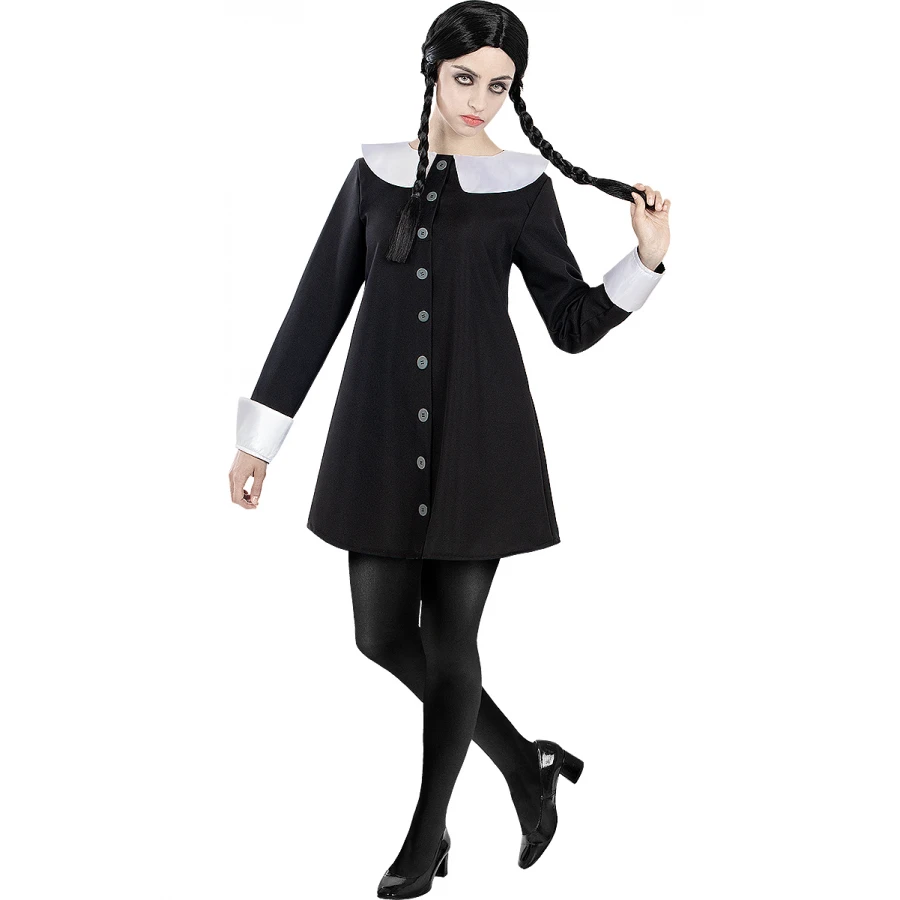 перука Wednesday Addams черна с плитки
