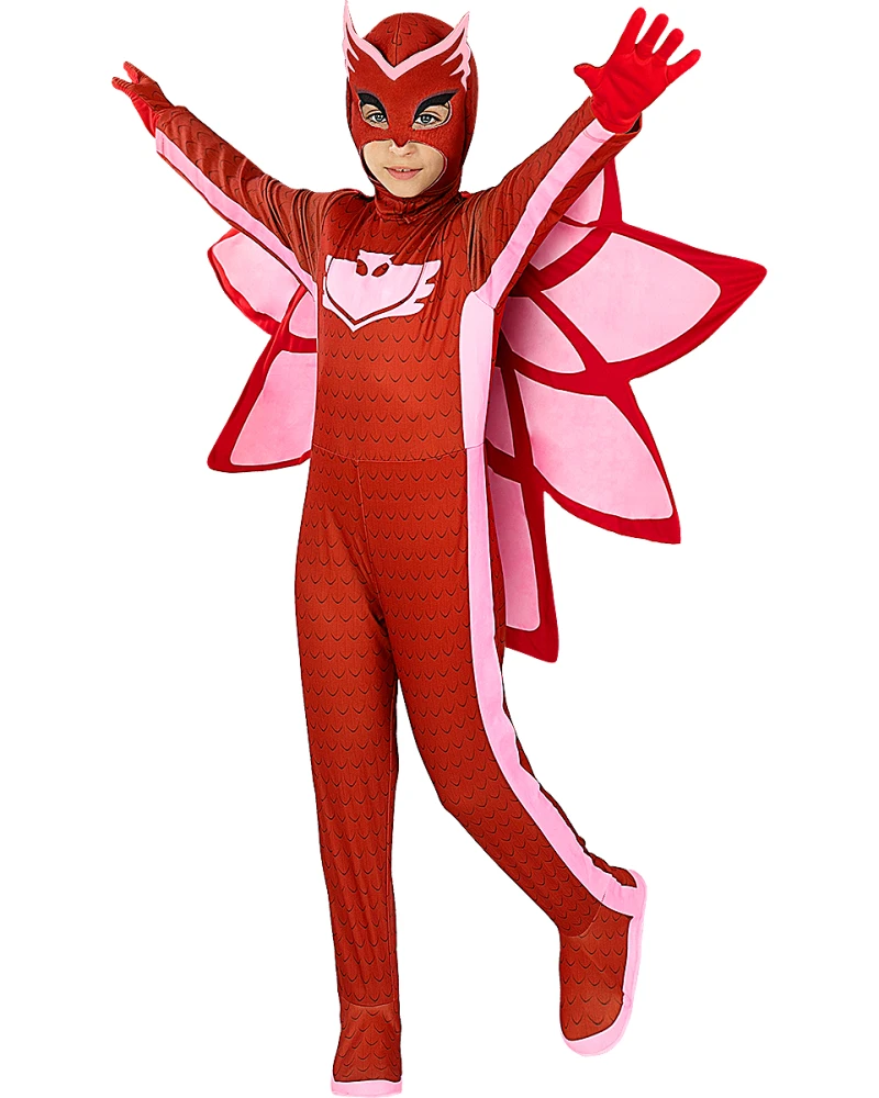 Детски светещ костюм на на Оулет от Pj Masks - гащеризон, крила, маски и ръкавици