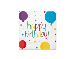 16 бр Салфетки за Рожден ден 33 x 33 см - Happy Birthday