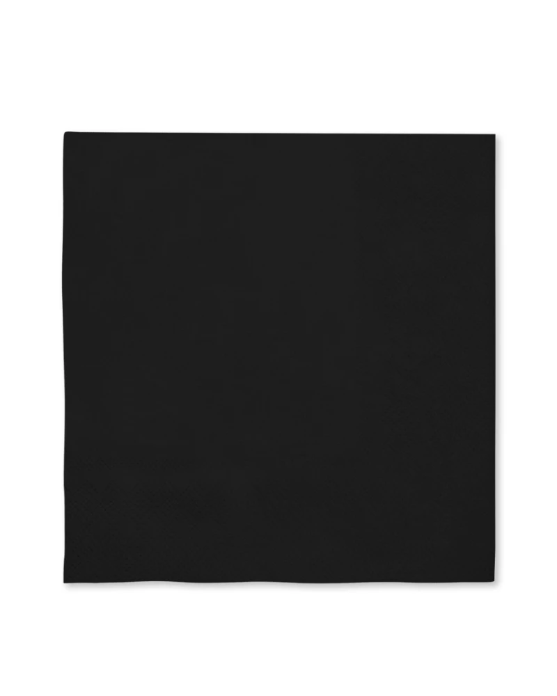 16 черни салфетки 33x33 см - обикновени цветове