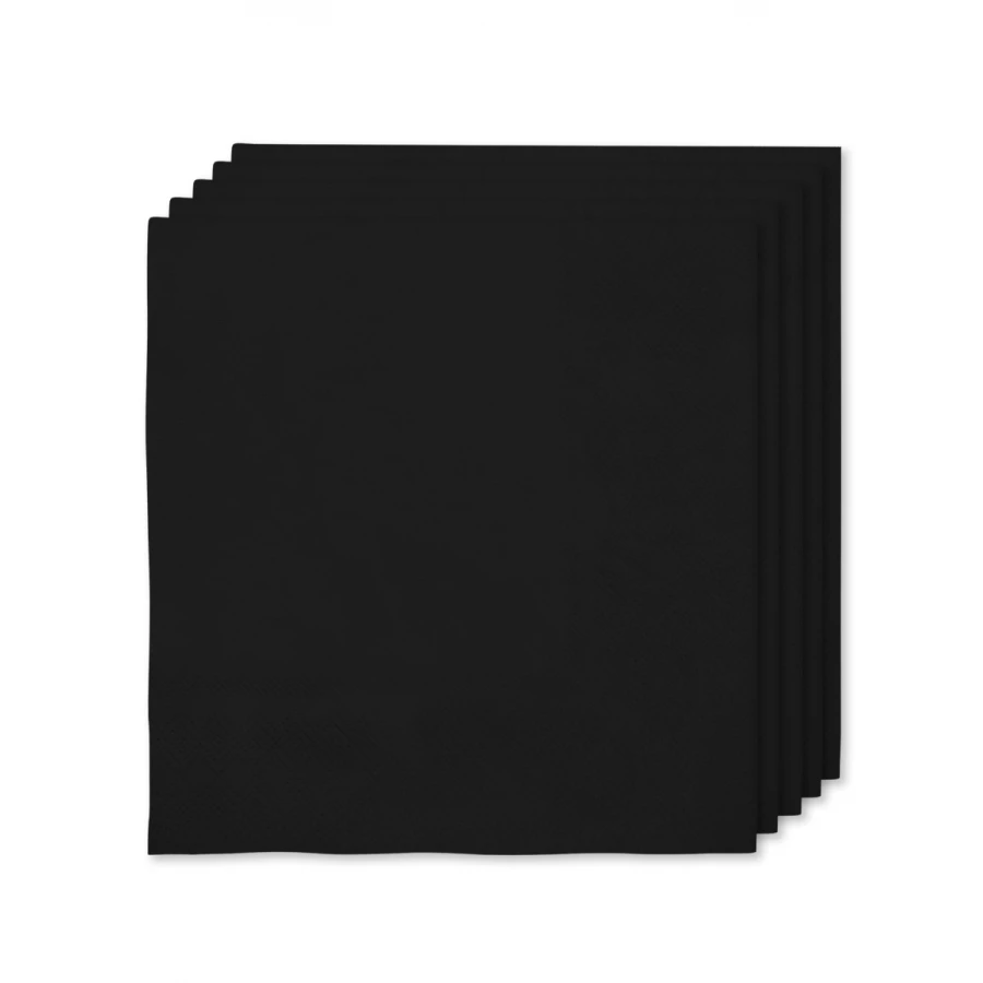 16 черни салфетки 33x33 см - обикновени цветове