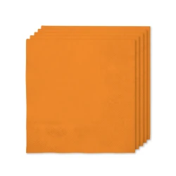 16 оранжеви салфетки 33x33 см - обикновени цветове