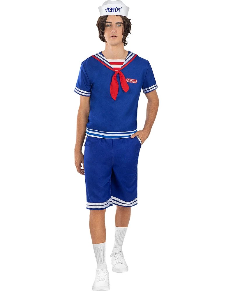 Мъжки костюм на Стив Ahoy от Stranger Things – тениска, панталон и шапка