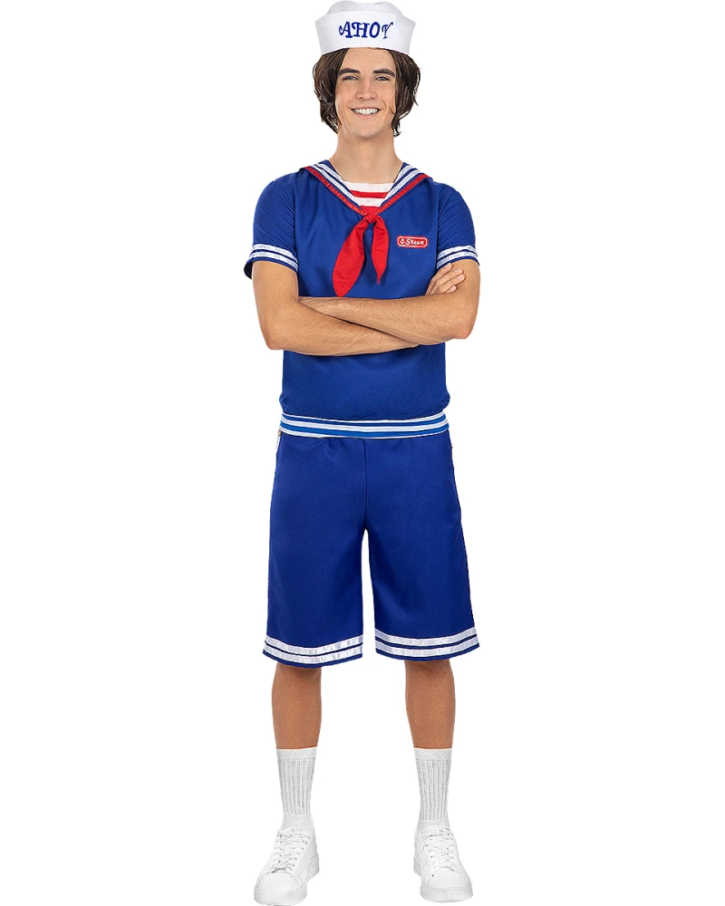Мъжки костюм на Стив Ahoy от Stranger Things – тениска, панталон и шапка