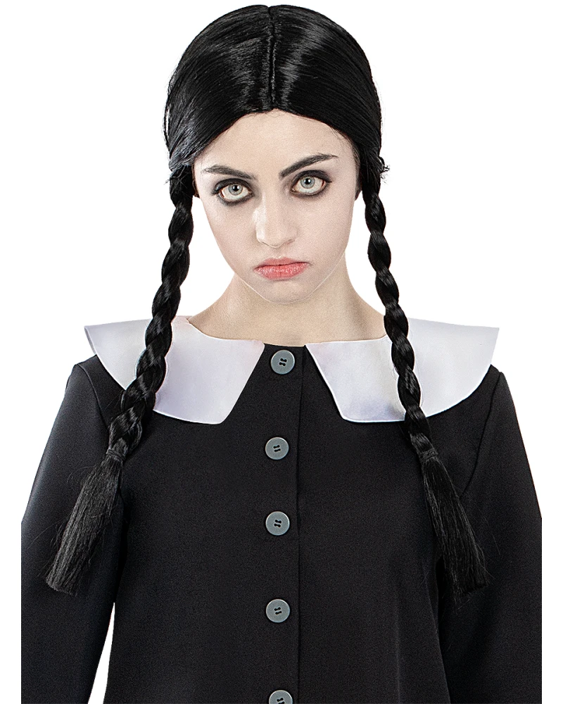 перука Wednesday Addams черна с плитки