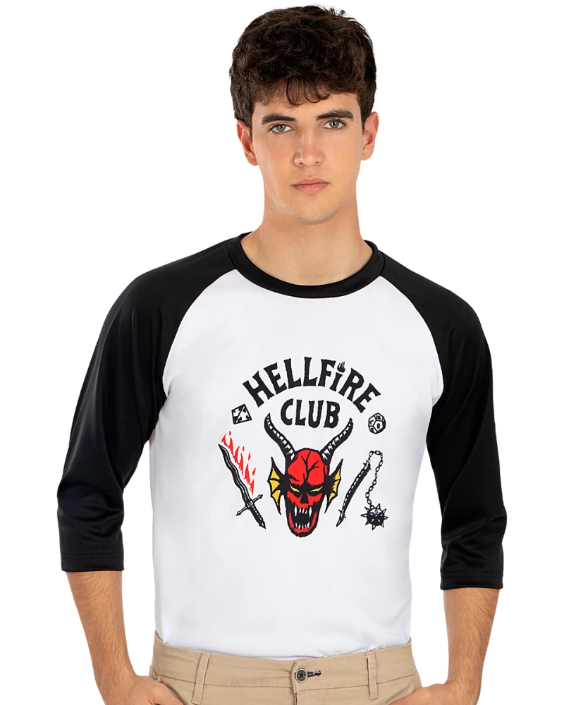 Бяла тениска Hellfire Club Stranger Things 4 официален Netflix продукт