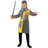 Детски средновековен рицарски костюм за момче с героична визия - туника, качулка и колан