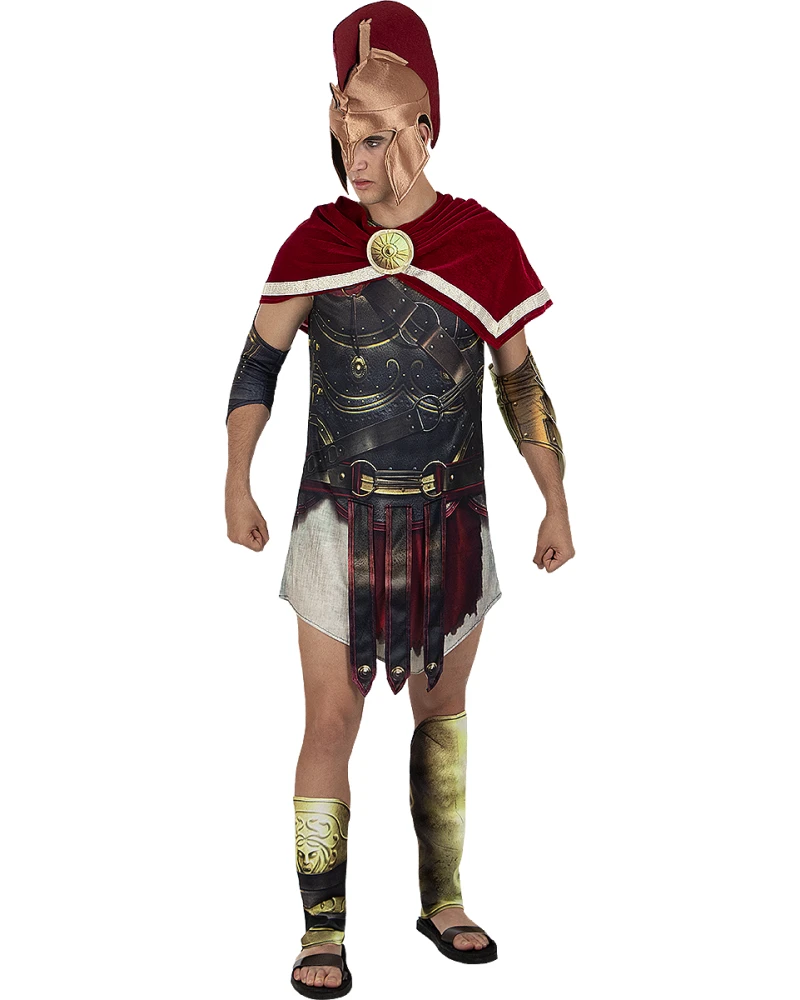 Мъжки костюм Alexios Assassin’s Creed Odyssey с туника, пелерина, предпазители за ръце и крака и шлем