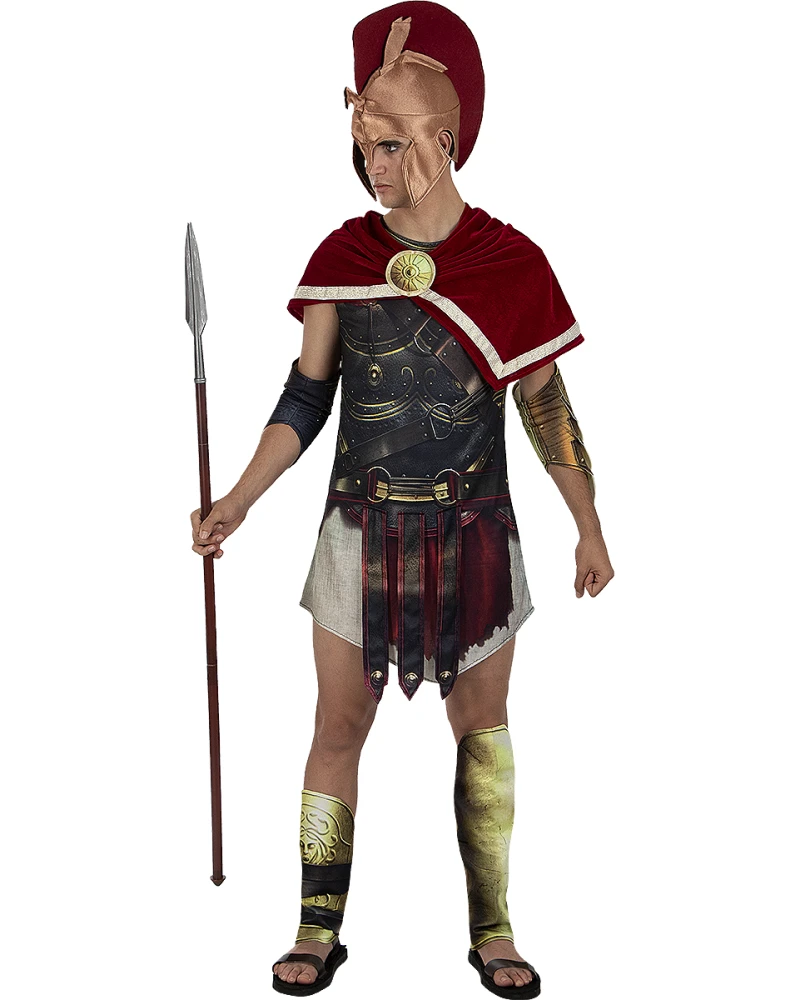 Мъжки костюм Alexios Assassin’s Creed Odyssey с туника, пелерина, предпазители за ръце и крака и шлем
