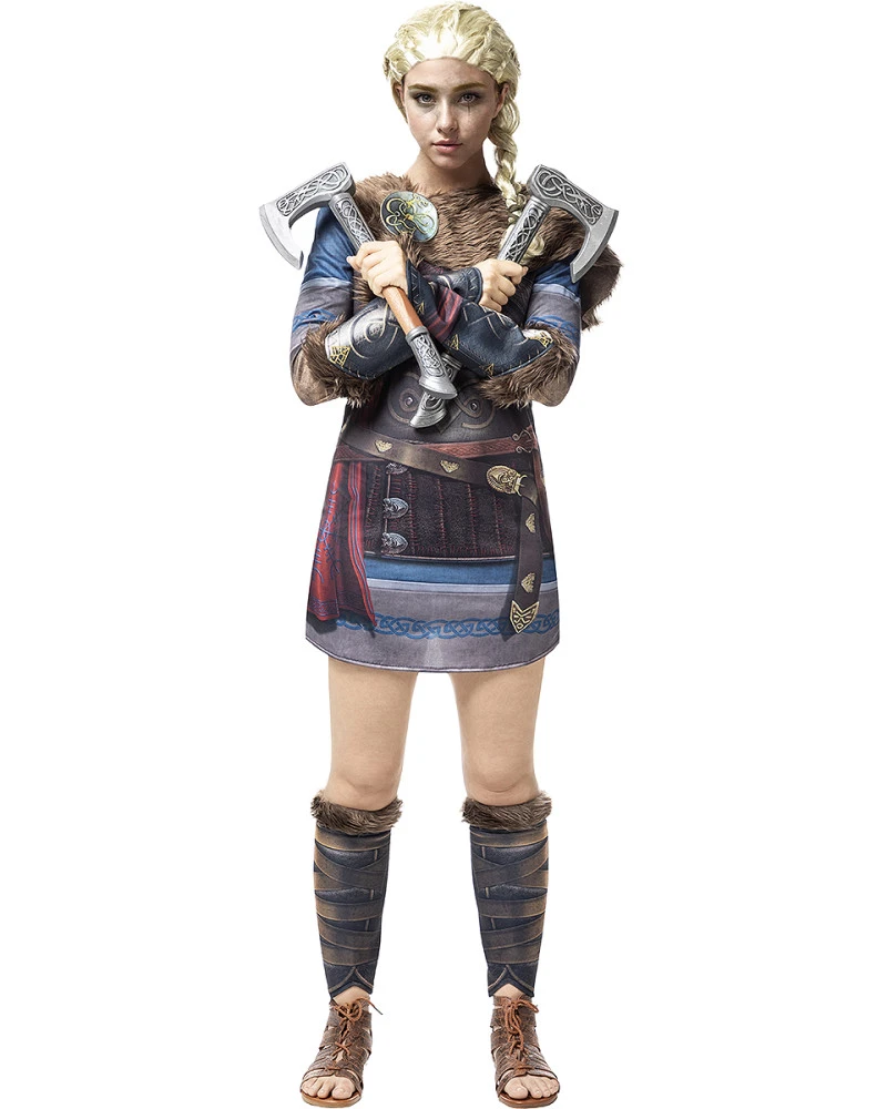 Дамски костюм Eivor Assassin’s Creed Valhalla cosplay - рокля, яка, ръкави и гети
