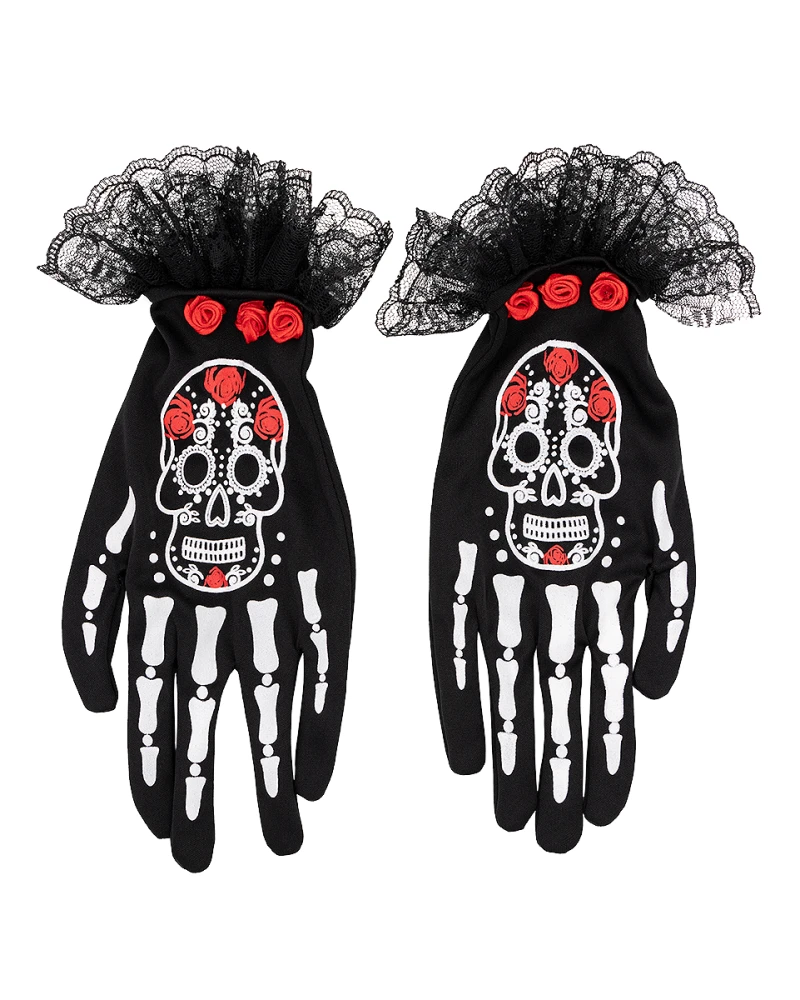 дамски ръкавици La Catrina тематичен аксесоар
