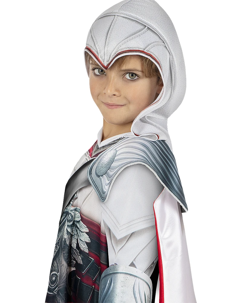 Детски костюм Ezio Auditore Assassin’s Creed с туника с качулка, броня и рълавели