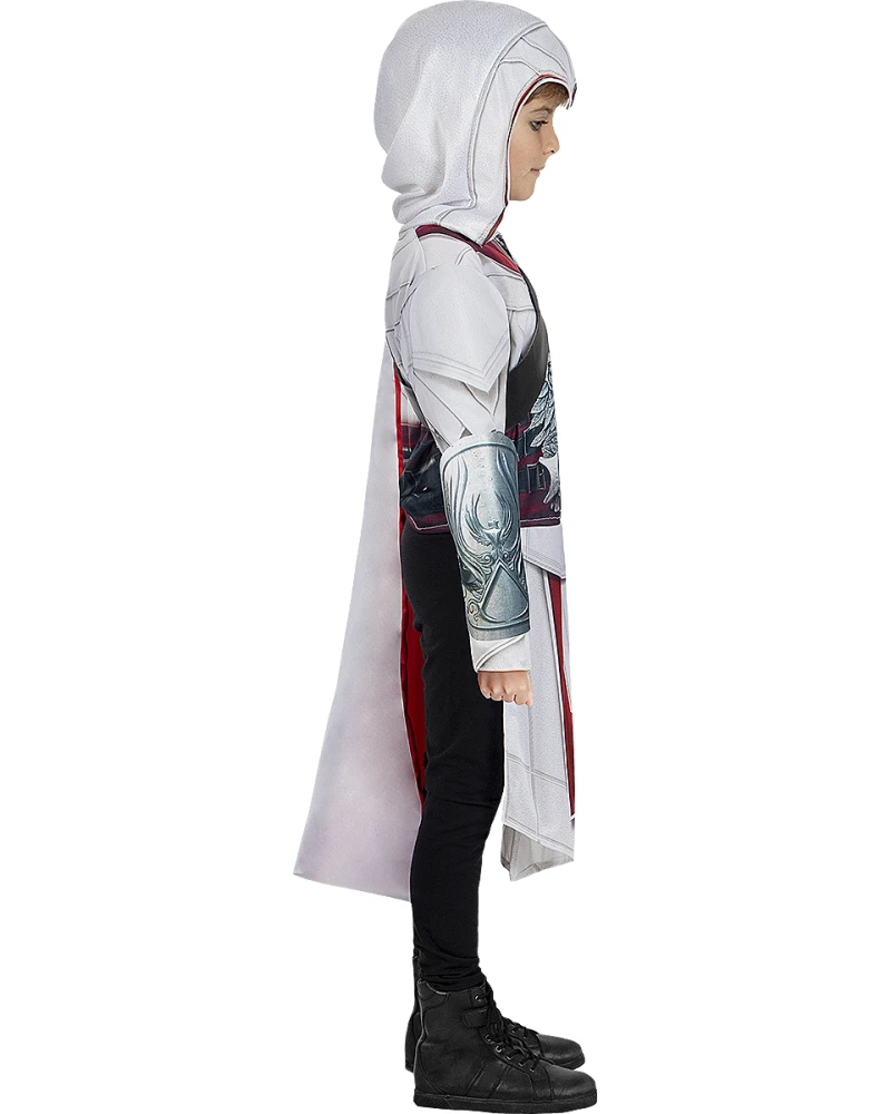 Детски костюм Ezio Auditore Assassin’s Creed с туника с качулка, броня и рълавели
