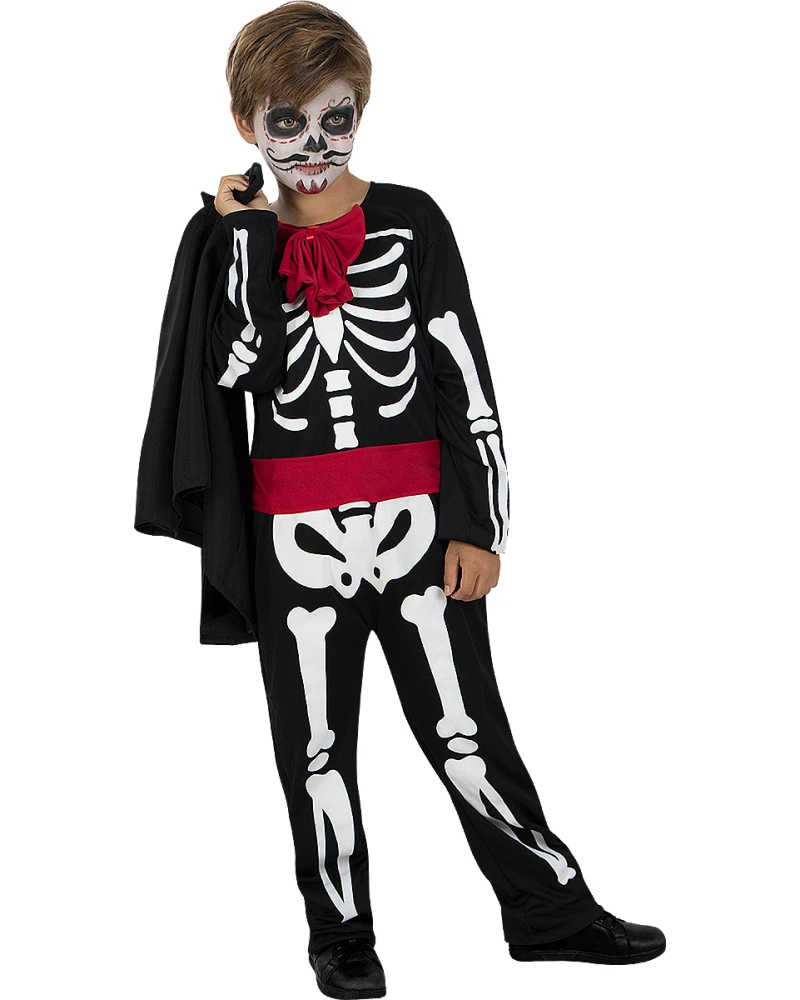 Детски костюм La Catrina Денят на мъртвите - гащеризон, палто и шапка