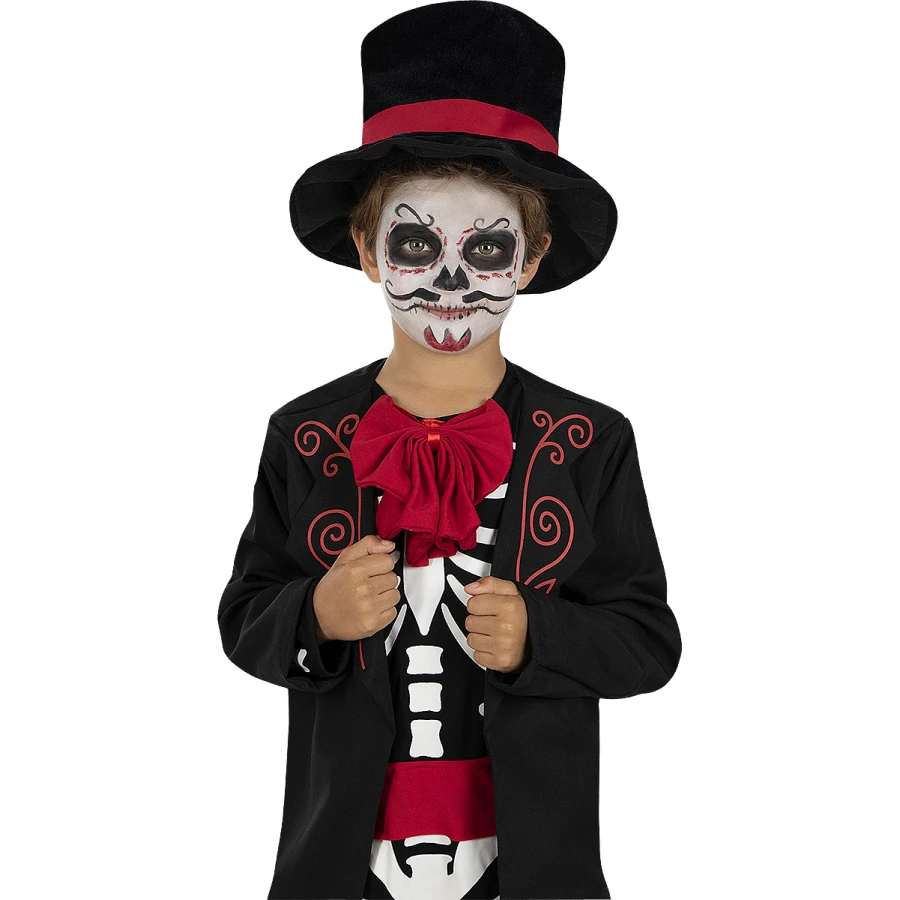 Детски костюм La Catrina Денят на мъртвите - гащеризон, палто и шапка