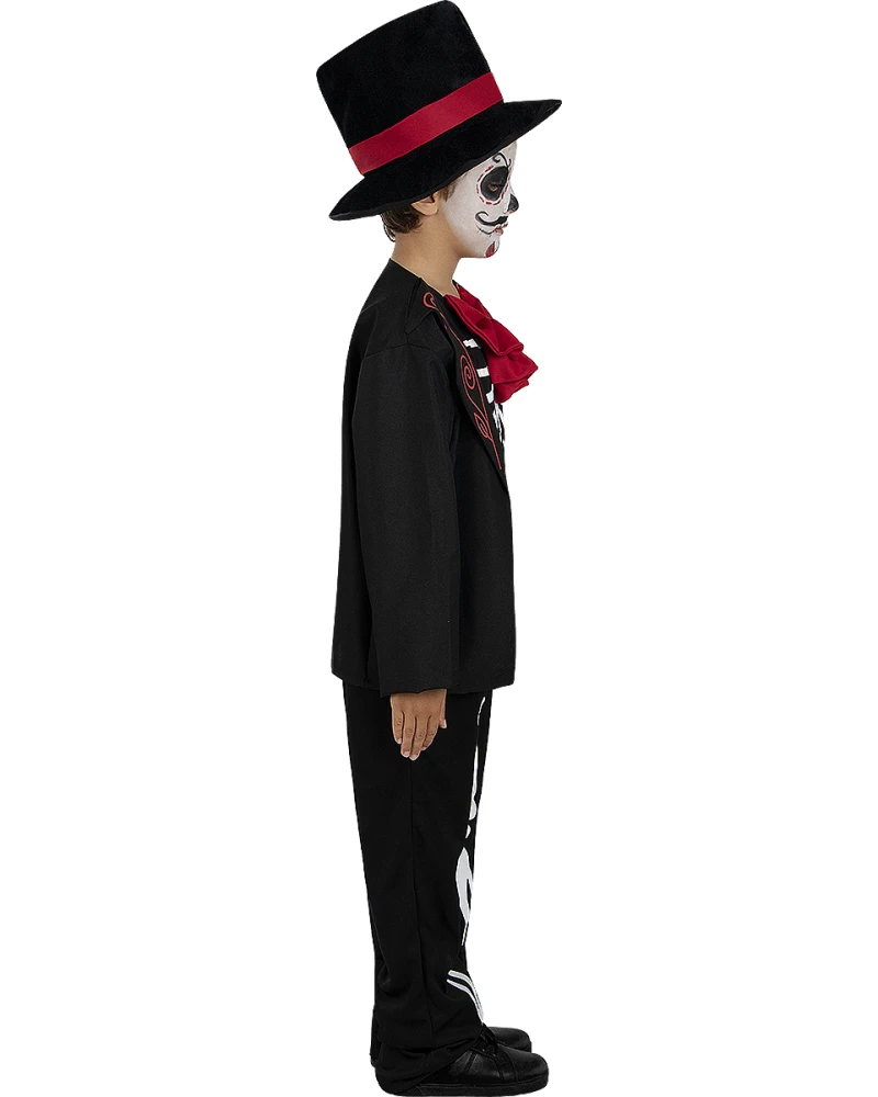 Детски костюм La Catrina Денят на мъртвите - гащеризон, палто и шапка