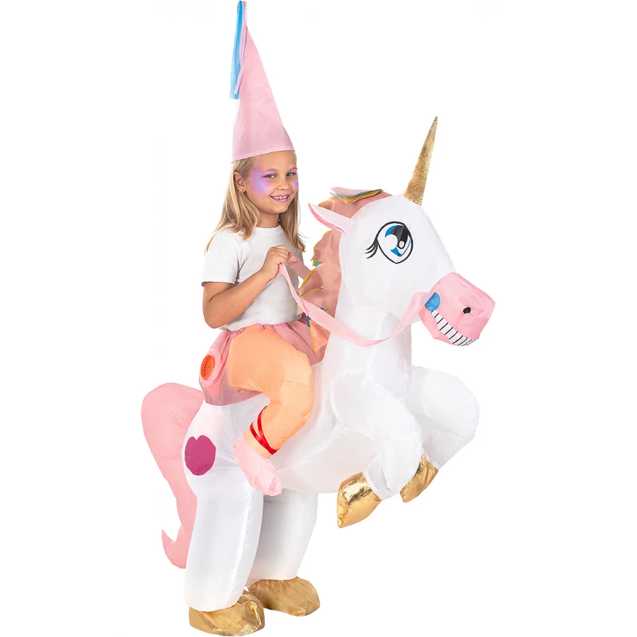 Детски надуваем костюм на еднорог с шапка | zabava
