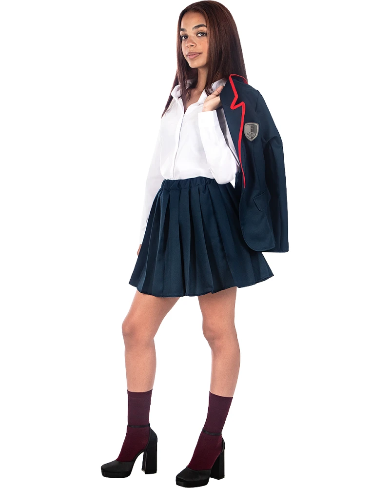 Дамски костюм в колежански стил Elite със сако и пола, подходящ за Хелоуин и тематични партита | zabava